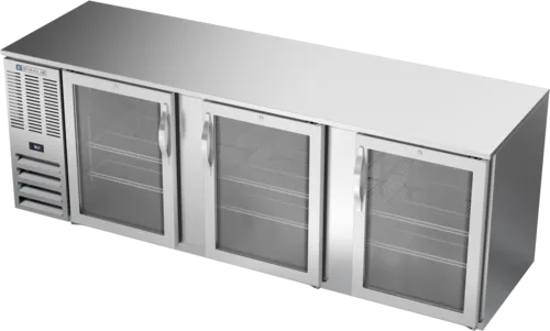 Beverage Air BB94HC-1-FG-S Silver 3 Glass Door Refrigerated Back Bar Storage Cabinet