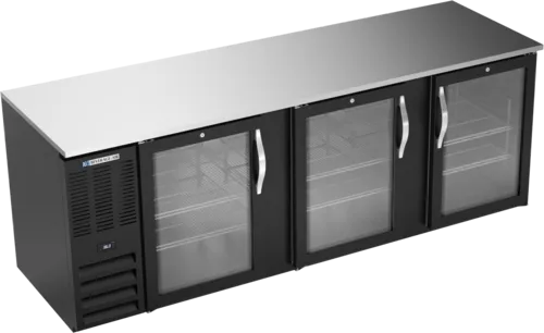 Beverage Air BB94HC-1-G-B Black 3 Glass Door Refrigerated Back Bar Storage Cabinet