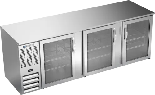 Beverage Air BB94HC-1-G-S Silver 3 Glass Door Refrigerated Back Bar Storage Cabinet
