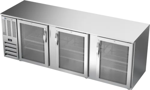 Beverage Air BB94HC-1-G-S Silver 3 Glass Door Refrigerated Back Bar Storage Cabinet