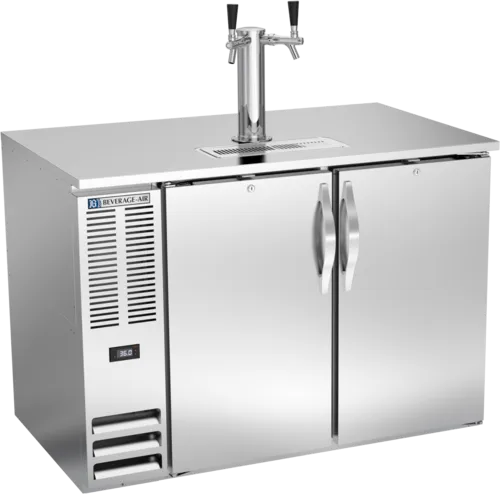 Beverage Air DD48HC-1-S 2 Taps 1/2 Barrel Draft Beer Cooler - Stainless Steel, 2 Kegs Capacity