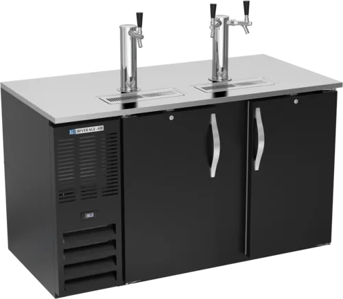 Beverage Air DD58HC-1-B 3 Taps 1/2 Barrel Draft Beer Cooler - Black, 3 Kegs Capacity