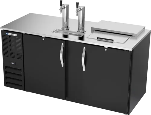 Beverage Air DD68HC-1-C-B 2 Taps 1/2 Barrel Draft Beer Cooler - Black, 3 Kegs Capacity