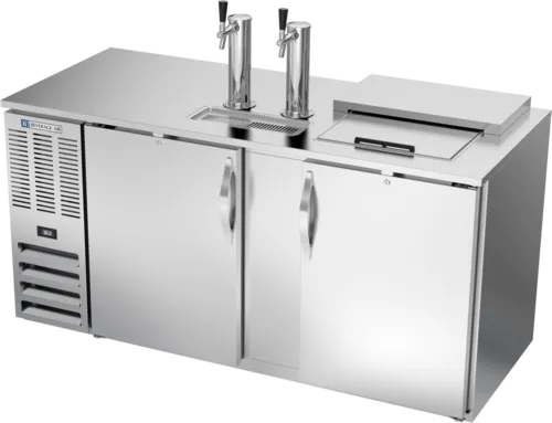 Beverage Air DD68HC-1-C-S 2 Taps 1/2 Barrel Draft Beer Cooler - Stainless Steel, 3 Kegs Capacity