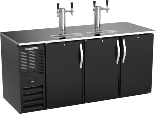 Beverage Air DD72HC-1-B 4 Taps 1/2 Barrel Draft Beer Cooler - Black, 3 Kegs Capacity