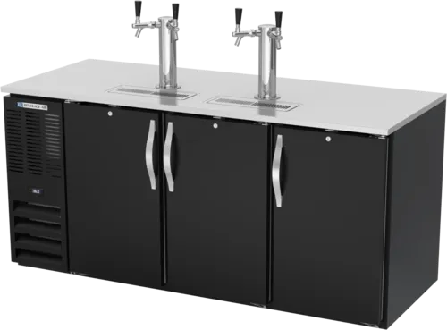 Beverage Air DD72HC-1-B 4 Taps 1/2 Barrel Draft Beer Cooler - Black, 3 Kegs Capacity