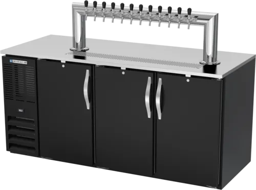 Beverage Air DD78HC-1-B-12T 12 Taps 1/2 Barrel Draft Beer Cooler - Black, 4 Kegs Capacity