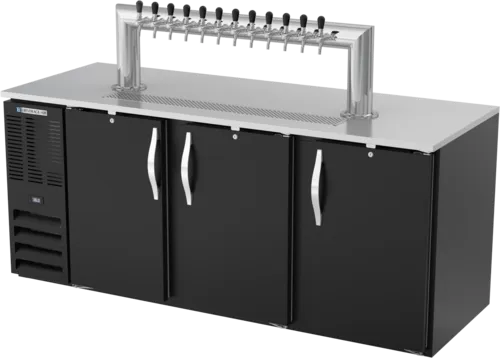 Beverage Air DD78HC-1-B-12T 12 Taps 1/2 Barrel Draft Beer Cooler - Black, 4 Kegs Capacity