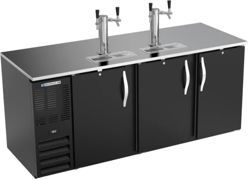 Beverage Air DD78HC-1-B 4 Taps 1/2 Barrel Draft Beer Cooler - Black, 4 Kegs Capacity