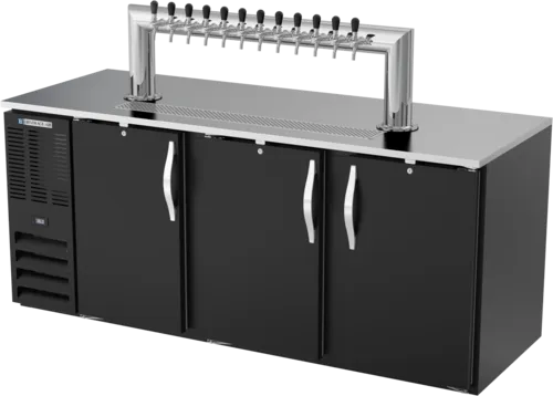Beverage Air DD94HC-1-B-12T 12 Taps 1/2 Barrel Draft Beer Cooler - Black, 5 Kegs Capacity