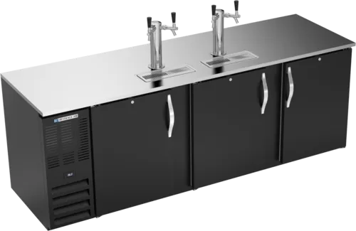 Beverage Air DD94HC-1-B 4 Taps 1/2 Barrel Draft Beer Cooler - Black, 5 Kegs Capacity