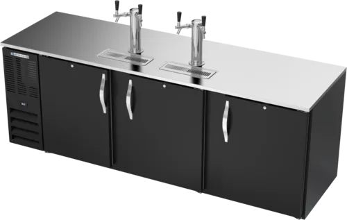 Beverage Air DD94HC-1-B 4 Taps 1/2 Barrel Draft Beer Cooler - Black, 5 Kegs Capacity