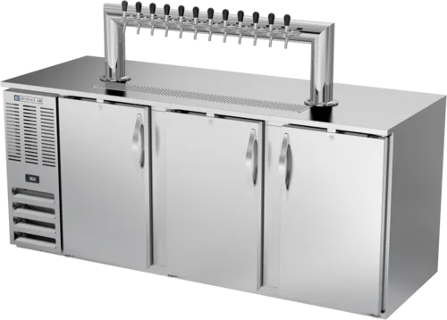 Beverage Air DD94HC-1-S-12T 12 Taps 1/2 Barrel Draft Beer Cooler - Stainless Steel, 5 Kegs Capacity