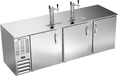 Beverage Air DD94HC-1-S 4 Taps 1/2 Barrel Draft Beer Cooler - Stainless Steel, 5 Kegs Capacity