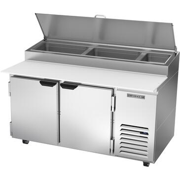 Beverage Air DP60HC 60'' 2 Door Counter Height Refrigerated Pizza Prep Table