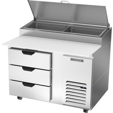 Beverage Air DPD46HC-3 46'' 3 Drawer Counter Height Refrigerated Pizza Prep Table