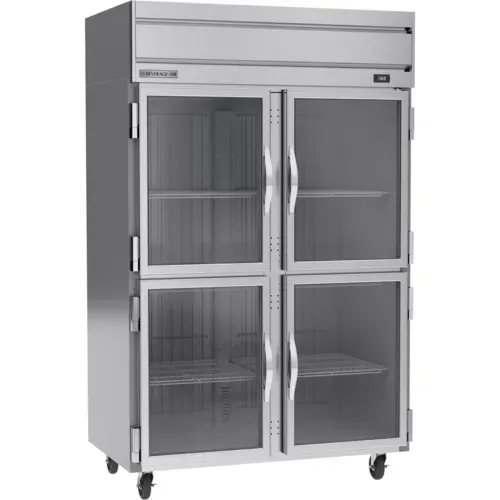 Beverage Air HF2HC-1HG 52.00'' 46.29 cu. ft. Top Mounted 2 Section Glass Door Reach-In Freezer