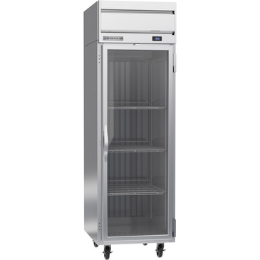Beverage Air HR1HC-1G 26'' 22.28 cu. ft. Top Mounted 1 Section Glass Door Reach-In Refrigerator