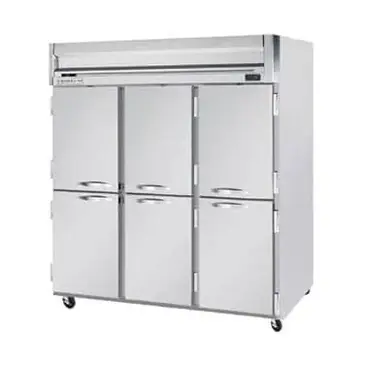 Beverage Air HRP3HC-1HS 78.00'' 71.52 cu. ft. Top Mounted 3 Section Solid Half Door Reach-In Refrigerator