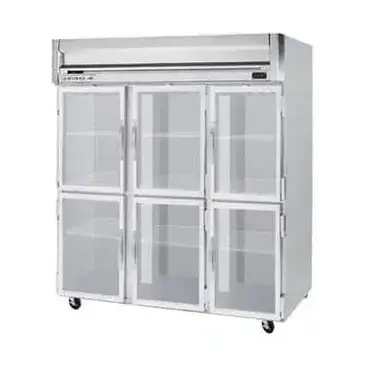 Beverage Air HRPS3HC-1HG 78.00'' 71.52 cu. ft. Top Mounted 3 Section Glass Half Door Reach-In Refrigerator