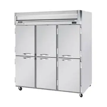 Beverage Air HRPS3HC-1HS 78.00'' 71.52 cu. ft. Top Mounted 3 Section Solid Half Door Reach-In Refrigerator