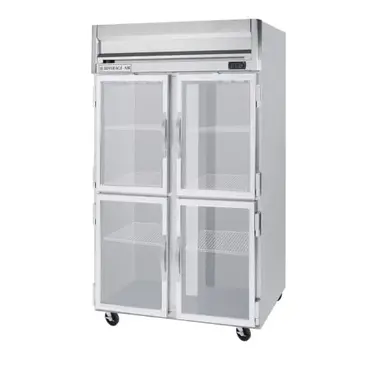 Beverage Air HRS2HC-1HG 52.00'' 46.88 cu. ft. Top Mounted 2 Section Glass Half Door Reach-In Refrigerator
