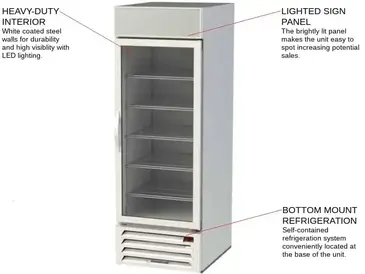 Beverage Air MMF23HC-1-W 27'' 22.5 cu. ft. 1 Section White Glass Door Merchandiser Freezer