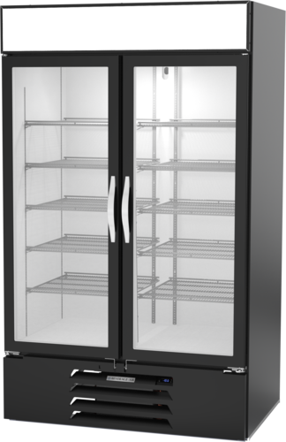 Beverage Air MMF44HC-1-B-IQ 47.00'' 44.0 cu. ft. 2 Section Black Glass Door Merchandiser Freezer