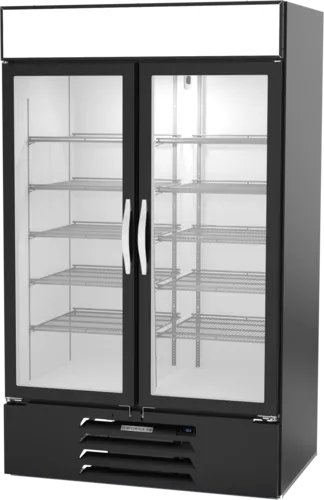 Beverage Air MMF44HC-1-B-IQ 47.00'' 44.0 cu. ft. 2 Section Black Glass Door Merchandiser Freezer