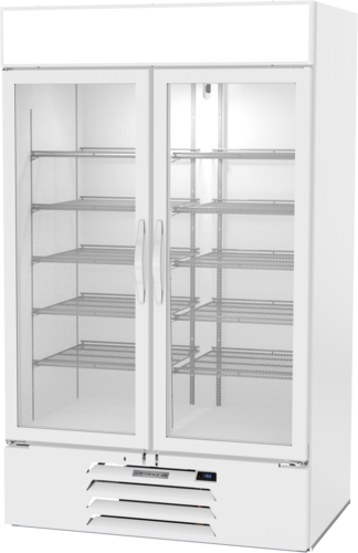 Beverage Air MMF44HC-1-W-IQ 47.00'' 44.0 cu.ft. 2 Section White Glass Door Merchandiser Freezer