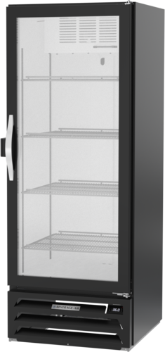Beverage Air MMR12HC-1-B-IQ 25.38'' Black 1 Section Swing Refrigerated Glass Door Merchandiser