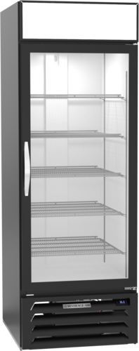 Beverage Air MMR23HC-1-B 27'' Black 1 Section Swing Refrigerated Glass Door Merchandiser