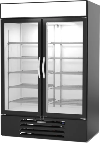 Beverage Air MMR49HC-1-B-IQ 52.00'' Black 2 Section Swing Refrigerated Glass Door Merchandiser
