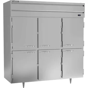 Beverage Air PR3HC-1AHS 77.75'' 67.9 cu. ft. Top Mounted 3 Section Solid Half Door Reach-In Refrigerator