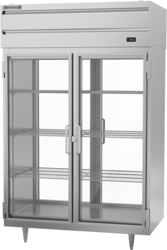 Beverage Air PRD2HC-1BG 52.13'' 48.0 cu. ft. 2 Section Glass Door Pass-Thru Refrigerator