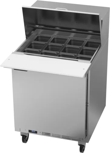 Beverage Air SPE27HC-12M-B 27'' 1 Door Counter Height Mega Top Refrigerated Sandwich / Salad Prep Table