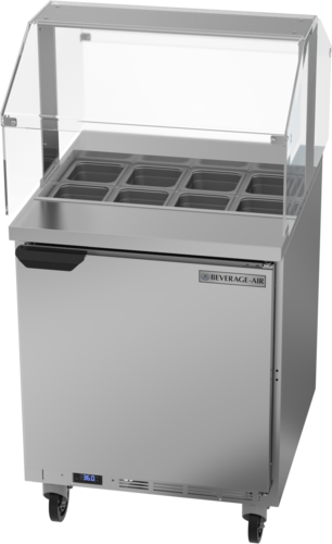 Beverage Air SPE27HC-SNZ 27'' 1 Door Counter Height Refrigerated Sandwich / Salad Prep Table with Standard Top