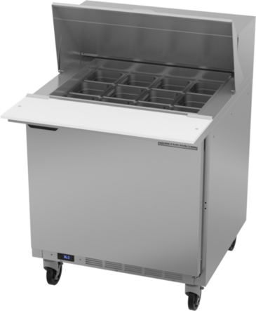 Beverage Air SPE32HC-12M 32'' 1 Door Counter Height Refrigerated Sandwich / Salad Prep Table with Mega Top
