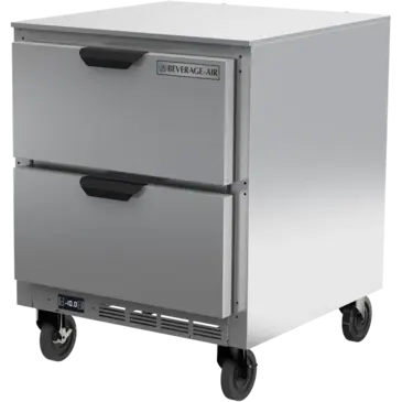 Beverage Air UCFD27AHC-2 27'' 1 Section Undercounter Freezer with Solid 2 Drawers and Front Breathing Compressor