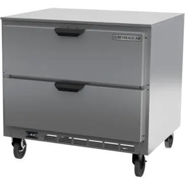 Beverage Air UCFD36AHC-2 36'' 2 Section Undercounter Freezer with Solid 2 Drawers and Front Breathing Compressor
