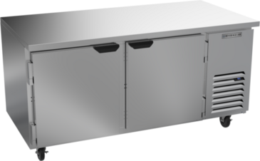 Beverage Air UCR67AHC 67'' 2 Section Undercounter Refrigerator with 2 Left/Right Hinged Solid Doors and Front Breathing Compressor