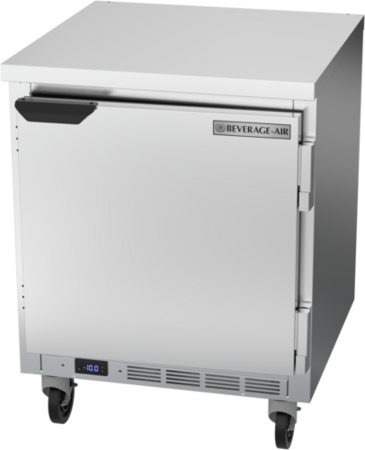 Beverage Air WTF27HC-FLT 27'' 1 Door Counter Height Worktop Freezer with Side / Rear Breathing Compressor - 5.25 cu. ft.