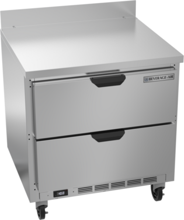 Beverage Air WTFD32AHC-2 32'' 2 Drawer Counter Height Worktop Freezer with Side / Rear Breathing Compressor - 7.2 cu. ft.