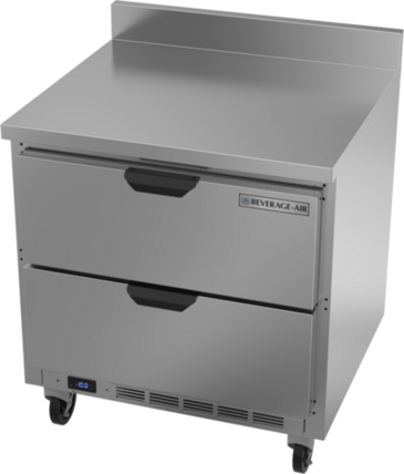 Beverage Air WTFD32AHC-2-FIP 32'' 2 Drawer Counter Height Worktop Freezer with Side / Rear Breathing Compressor - 7.2 cu. ft.