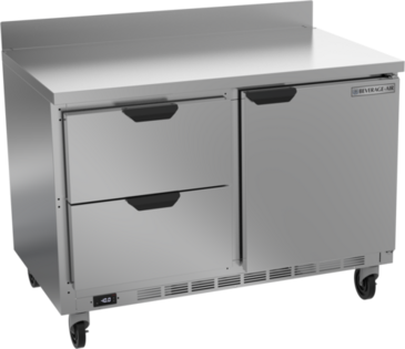 Beverage Air WTFD48AHC-2 48'' 1 Door 2 Drawer Counter Height Worktop Freezer with Side / Rear Breathing Compressor - 13.9 cu. ft.