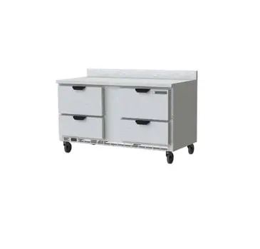 Beverage Air WTFD60AHC-4-FIP 60'' 4 Drawer Counter Height Worktop Freezer with Side / Rear Breathing Compressor - 17.1 cu. ft.