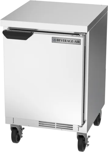 Beverage Air WTR20HC-FLT 20'' 1 Door Counter Height Worktop Refrigerator with Side / Rear Breathing Compressor - 2.25 cu. ft.