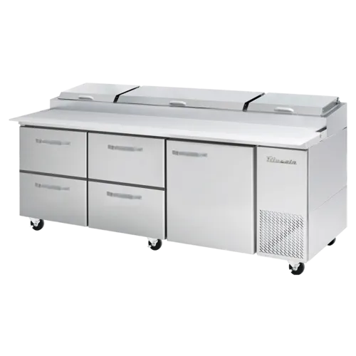 Blue Air BAPP93-D4LM-HC 93.25'' 1 Door 4 Drawer Counter Height Refrigerated Pizza Prep Table