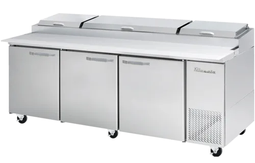 Blue Air BAPP93-HC 93.25'' 3 Door Counter Height Refrigerated Pizza Prep Table