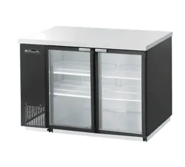 Blue Air BBB59-2SG-HC Black 2 Glass Door Refrigerated Back Bar Storage Cabinet, 115 Volts